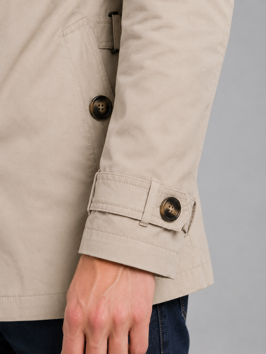 Men's Double Breasted Coat with Zip Pocket
