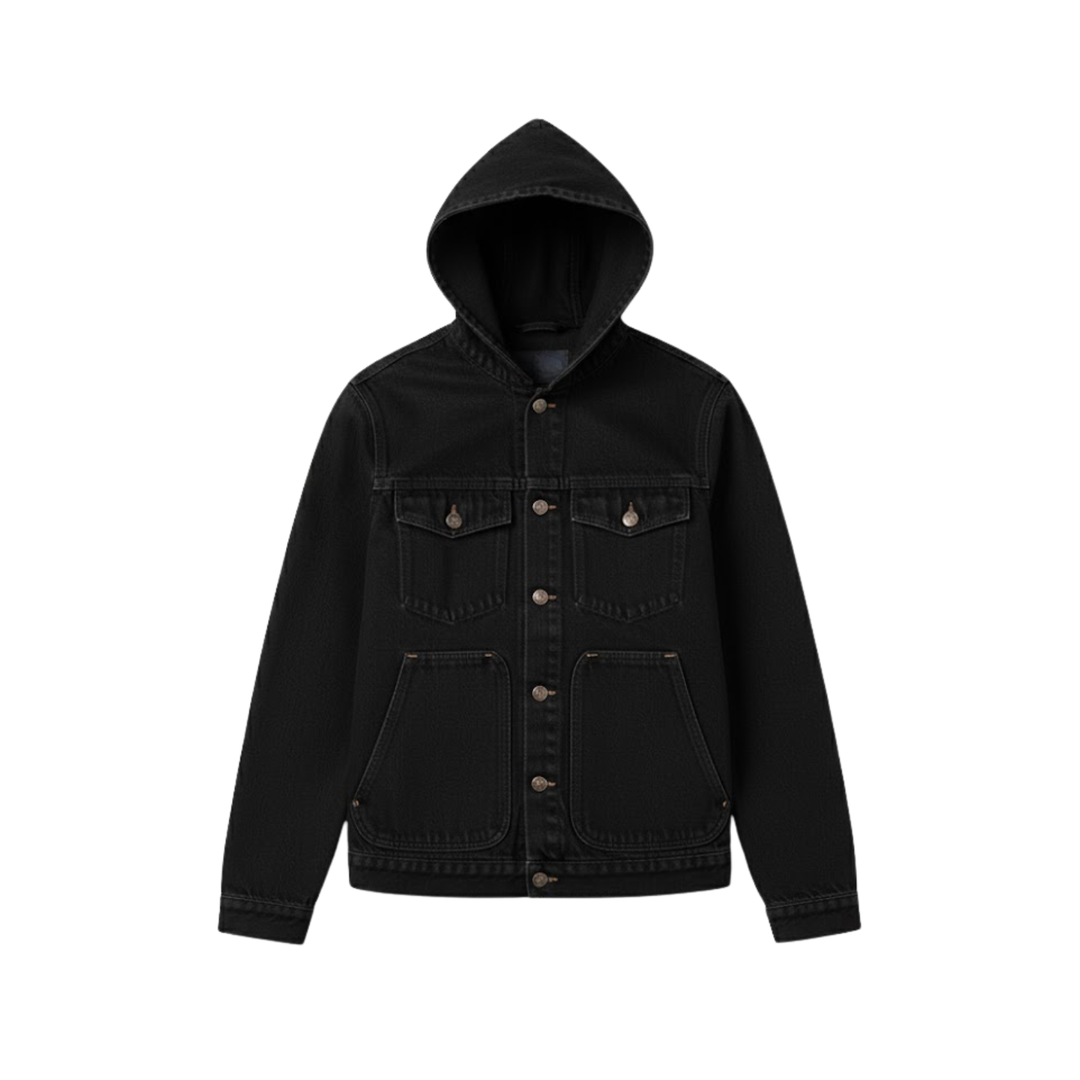 Arlo | Hooded Denim Jacket with Button Front