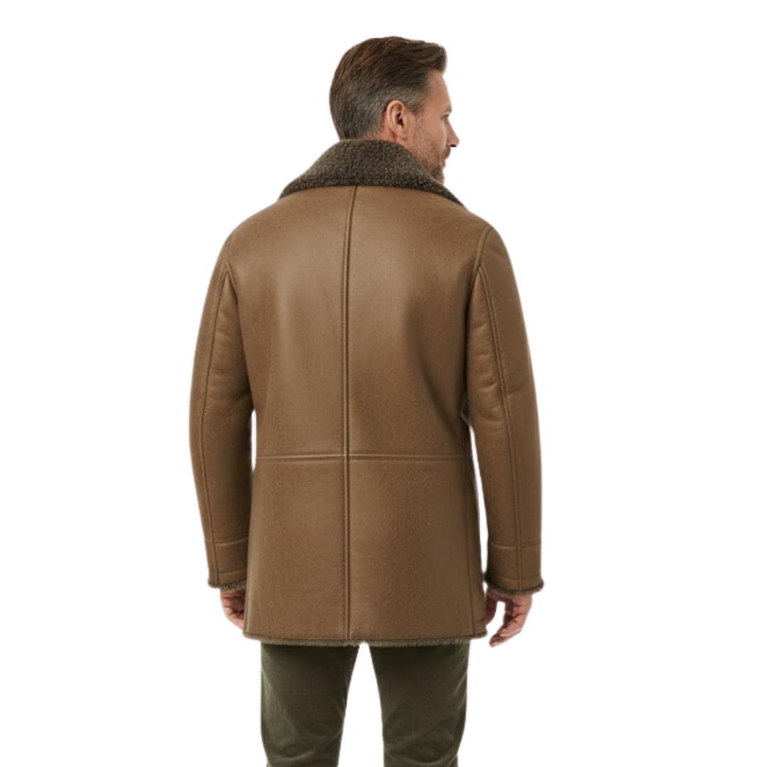 Jasper | Sherpa Lined Long Coat with Faux Fur Collar