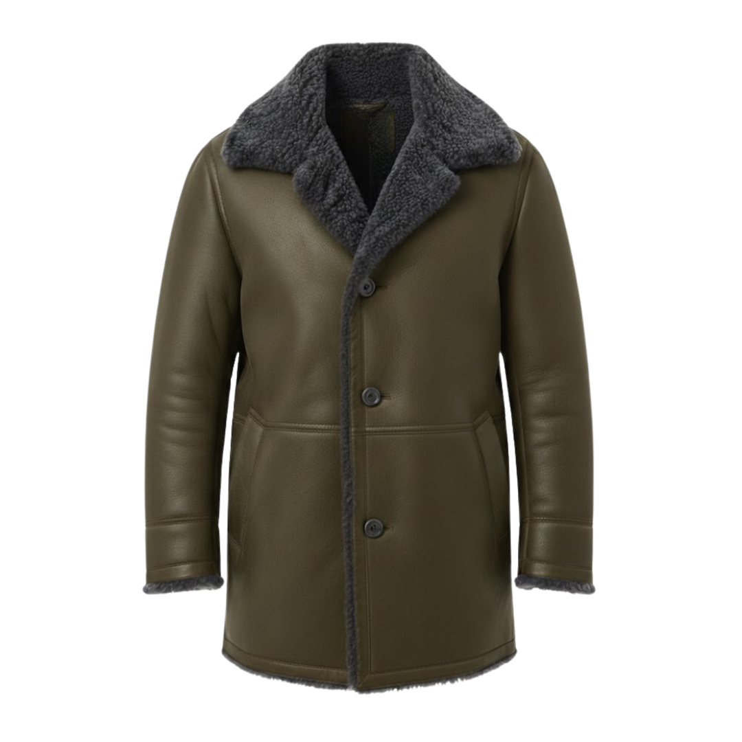 Jasper | Sherpa Lined Long Coat with Faux Fur Collar