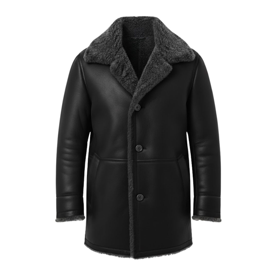 Jasper | Sherpa Lined Long Coat with Faux Fur Collar