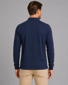 Men’s Long Sleeve Polo Shirt with Button Placket