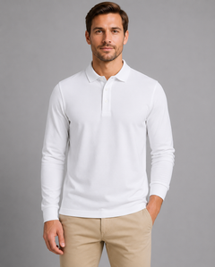 Men’s Long Sleeve Polo Shirt with Button Placket