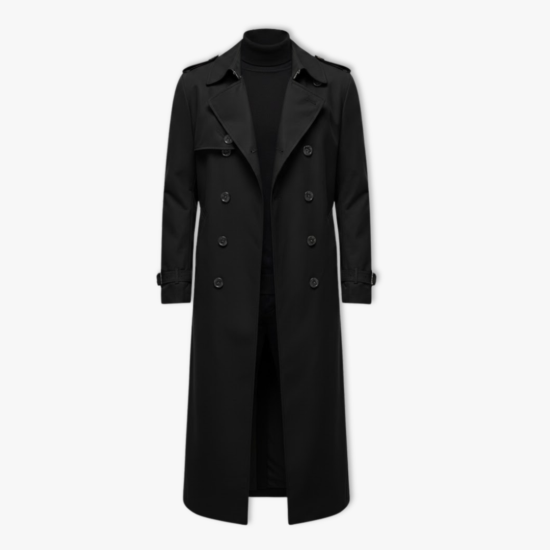 Bennett | Long Trench Coat with Notch Lapel