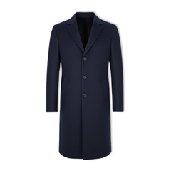 Rhys | Mid Length Wool Coat with Notch Lapel