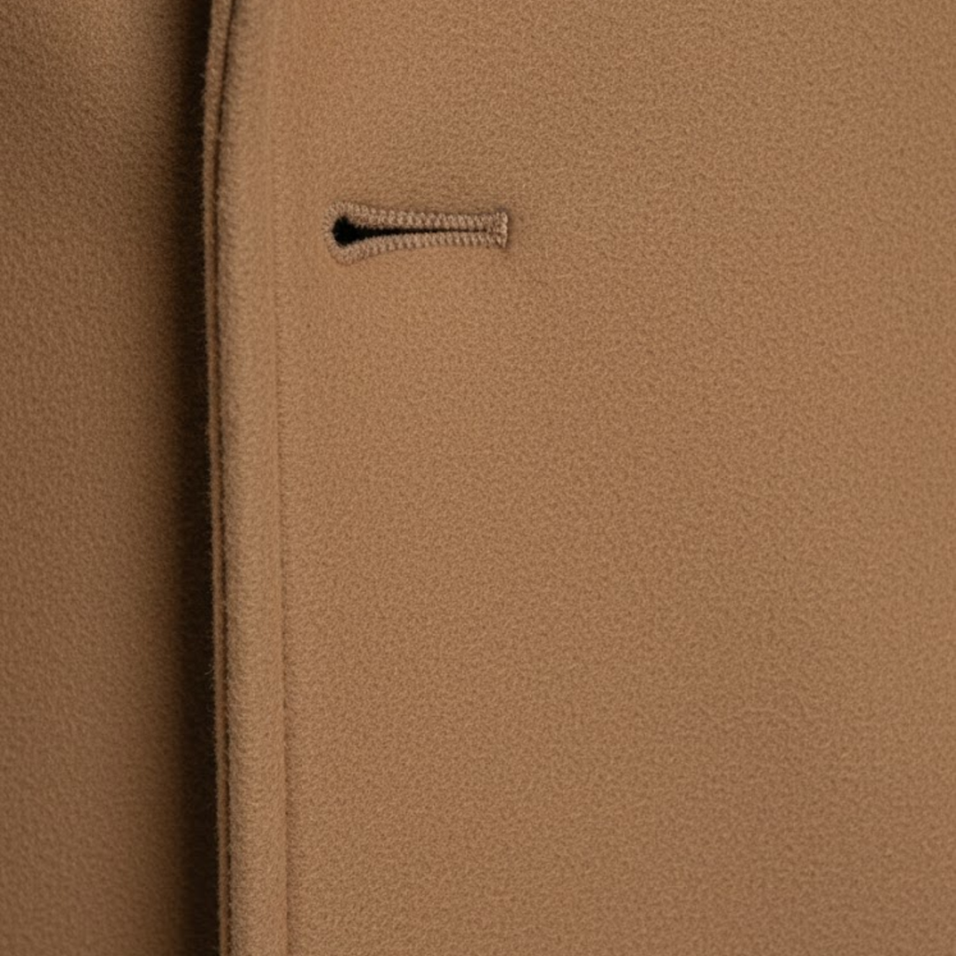Rhys | Mid Length Wool Coat with Notch Lapel