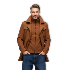 Daniel | Long Winter Coat with Double Collar