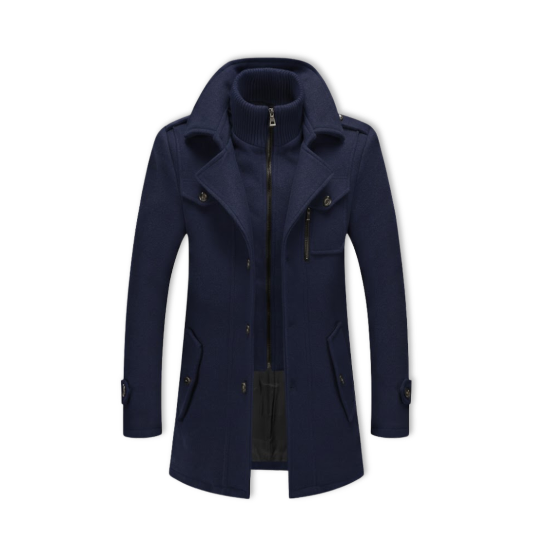 Daniel | Long Winter Coat with Double Collar