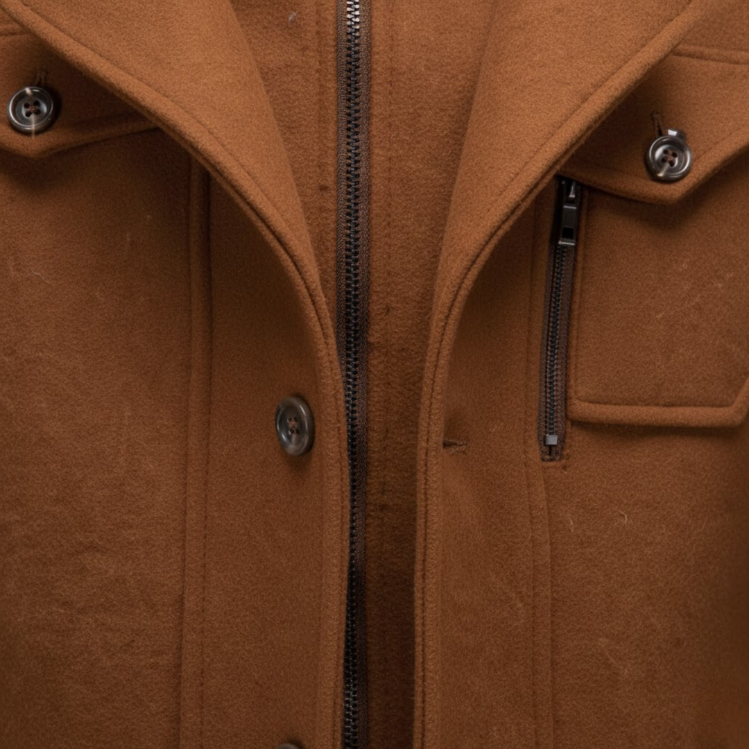 Daniel | Long Winter Coat with Double Collar