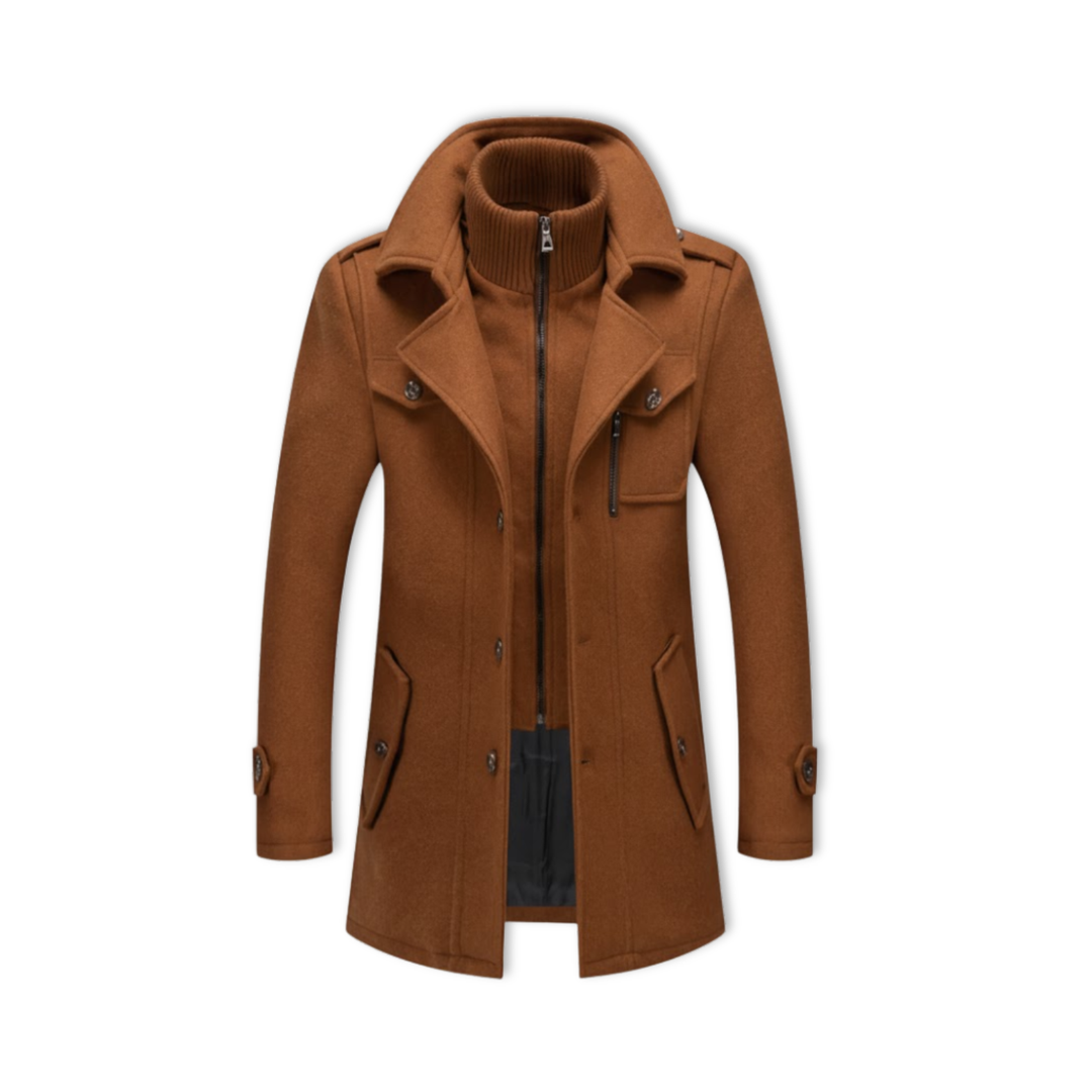 Daniel | Long Winter Coat with Double Collar