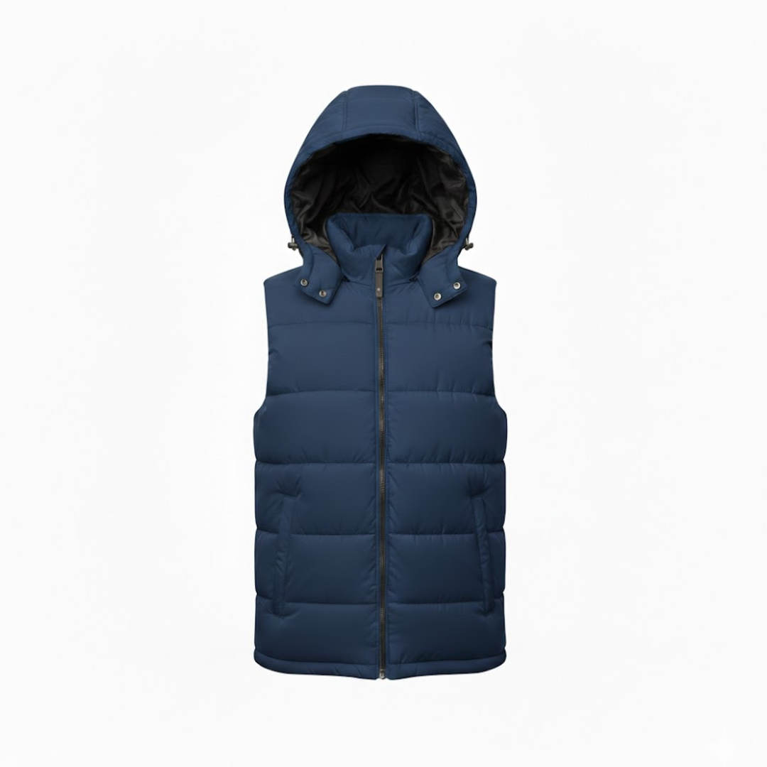 Nolan | Hooded Puffer Vest with Full Zip
