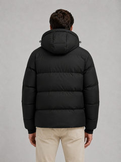 Men's Quilted Puffer Coat with Zip Closure
