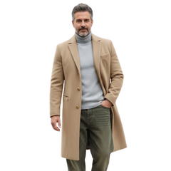 Kieran | Single Breasted Overcoat with Notch Lapel