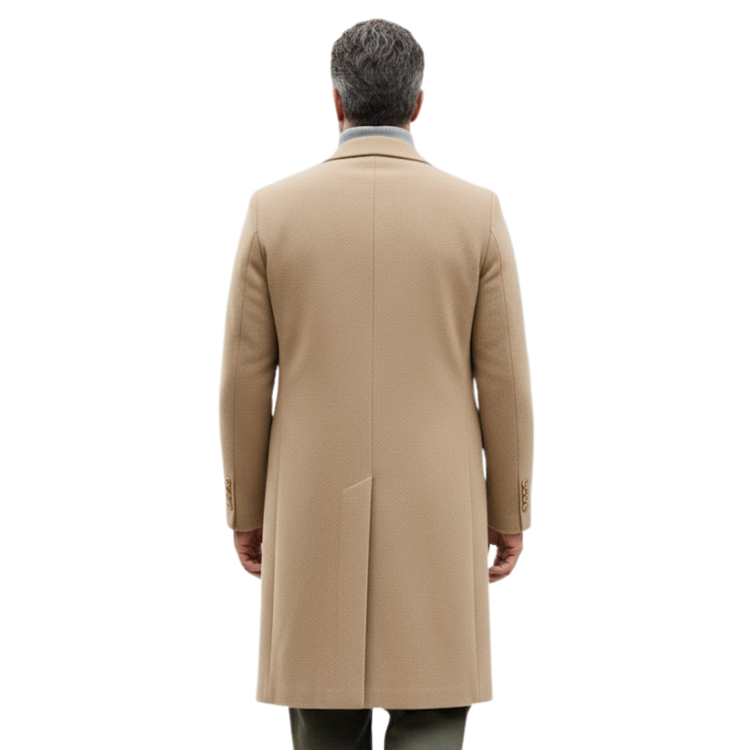 Kieran | Single Breasted Overcoat with Notch Lapel