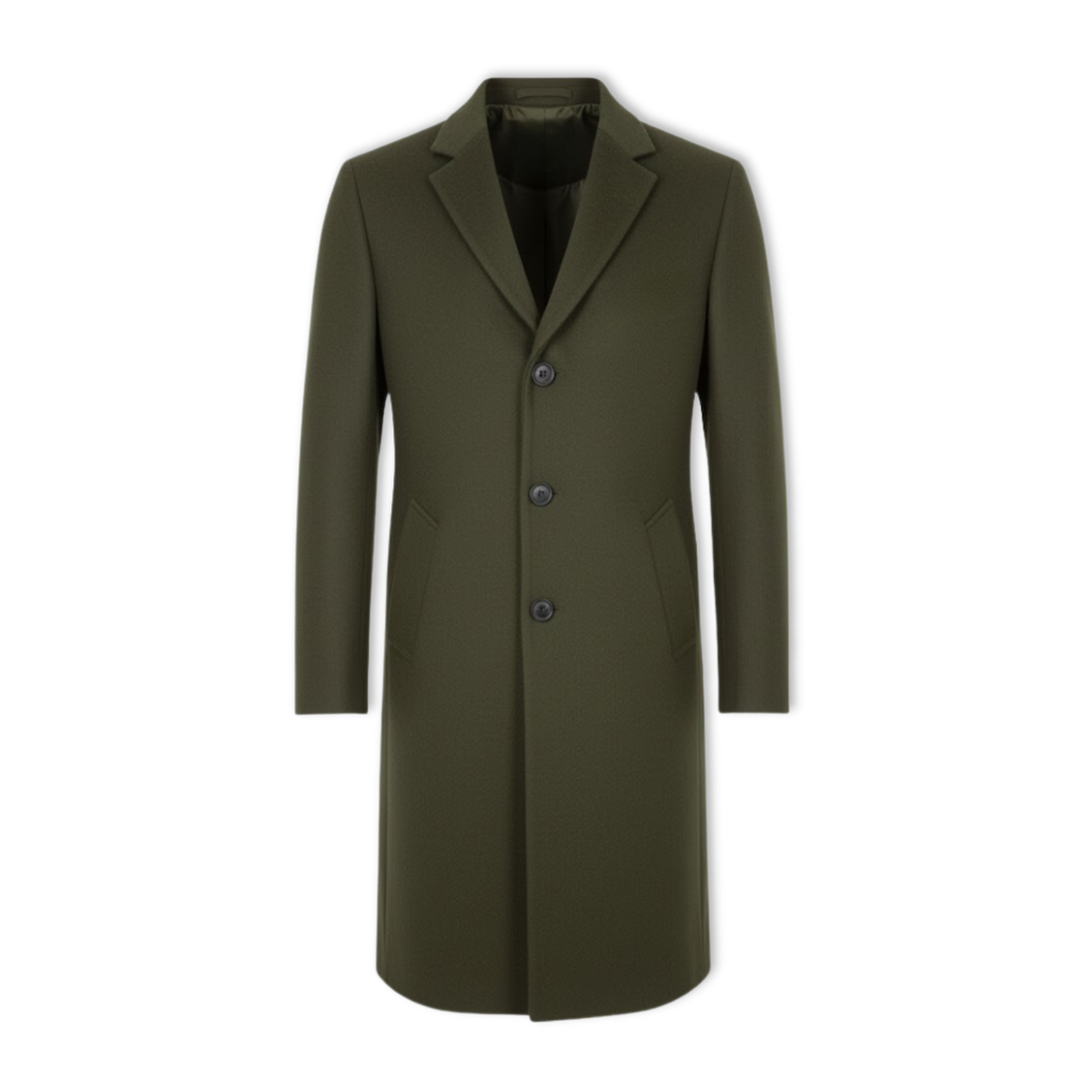 Everett | Long Overcoat with Notch Lapel