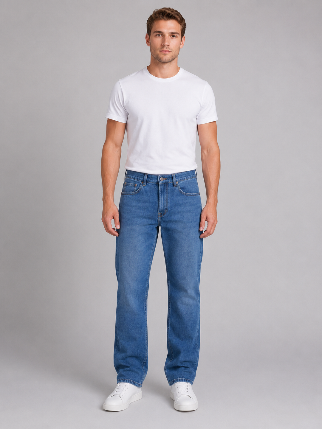 Men’s Straight Leg Jeans with Regular Fit