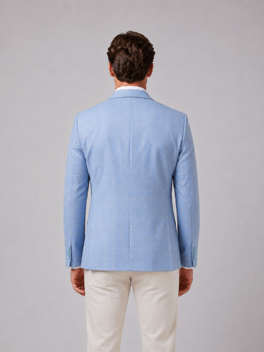 Men's Tailored Blazer with Windowpane Check – Smart Tailored Jacket