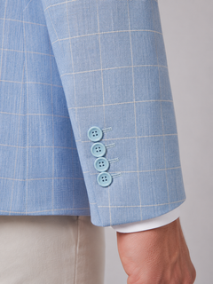Men's Tailored Blazer with Windowpane Check – Smart Tailored Jacket