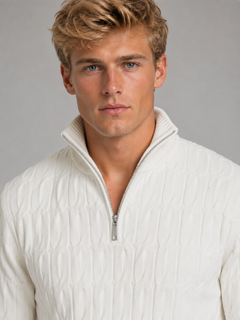 Men’s Textured Jumper with Quarter Zip