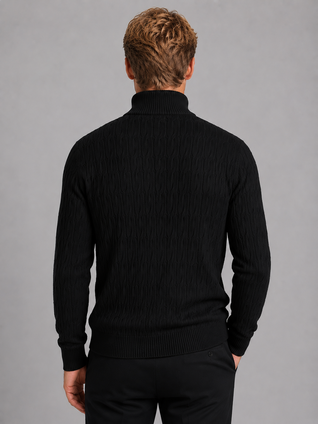 Men’s Textured Jumper with Quarter Zip