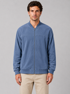 Men's Zip Bomber Jacket with Side Pockets
