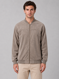 Men's Zip Bomber Jacket with Side Pockets