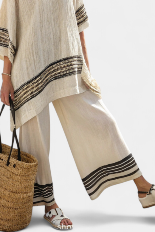 Harlowe | Women’s Flowing Top and Pants with Stripes