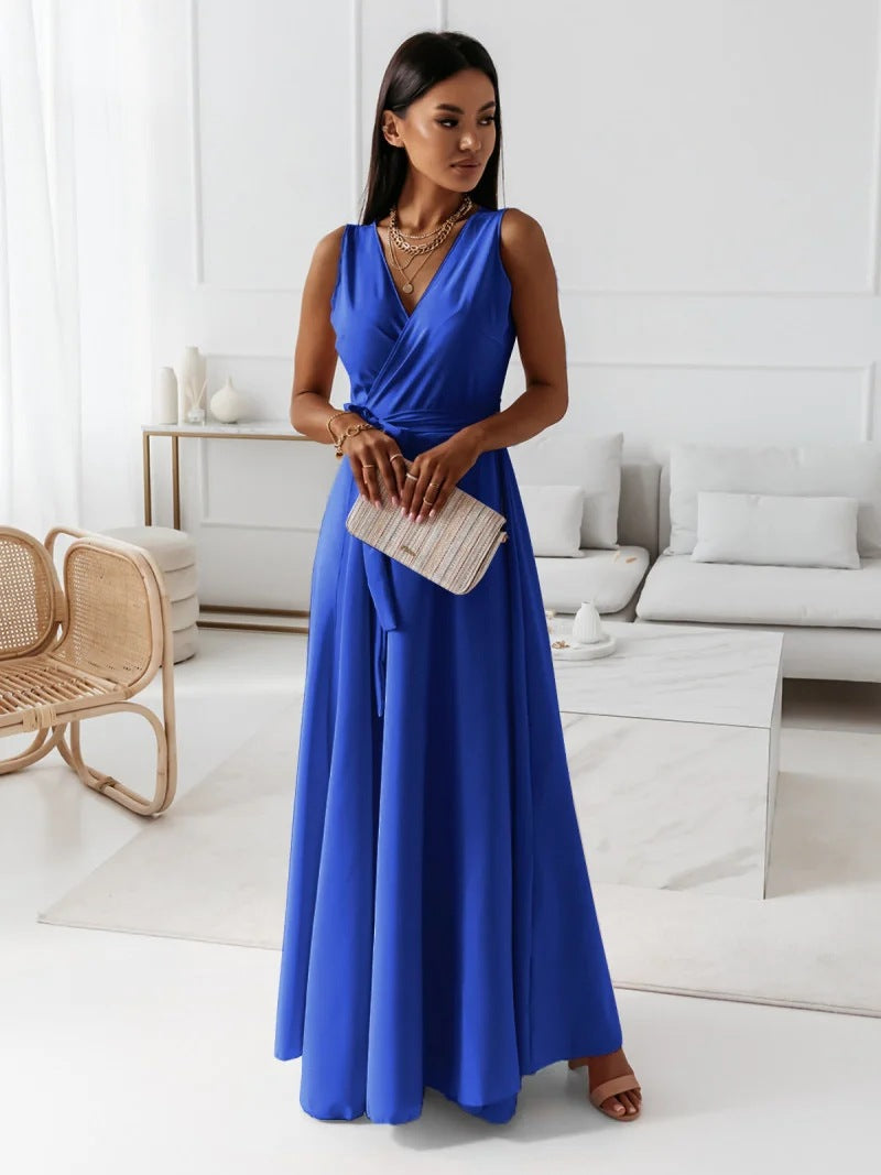 Hailey | Women’s Wrap Maxi Dress with Waist Tie