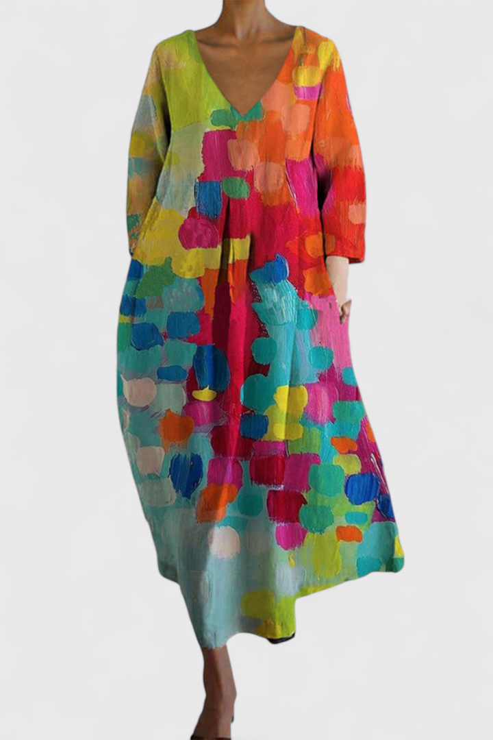 Women’s V-Neck Dress with All-Day Comfort