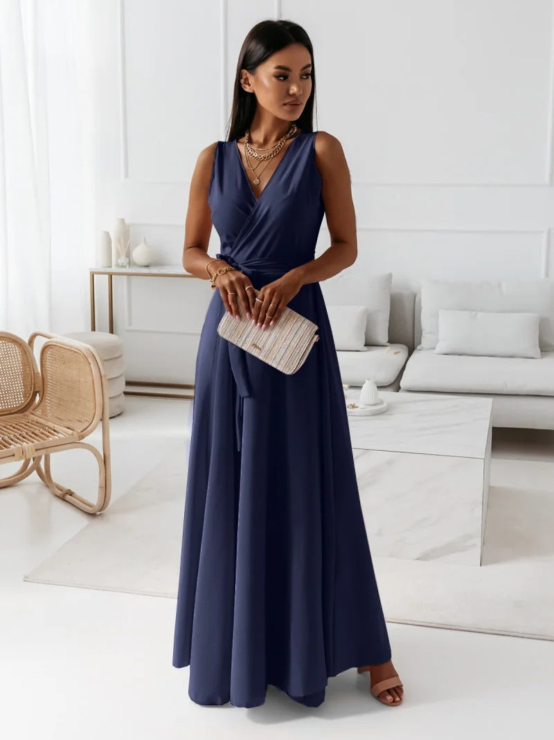 Hailey | Women’s Wrap Maxi Dress with Waist Tie