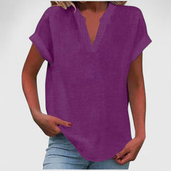 Women’s V-Neck Blouse with Notch Neckline