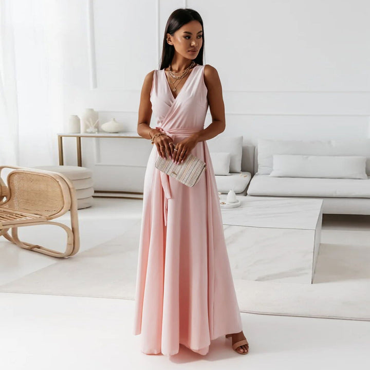 Hailey | Women’s Wrap Maxi Dress with Waist Tie