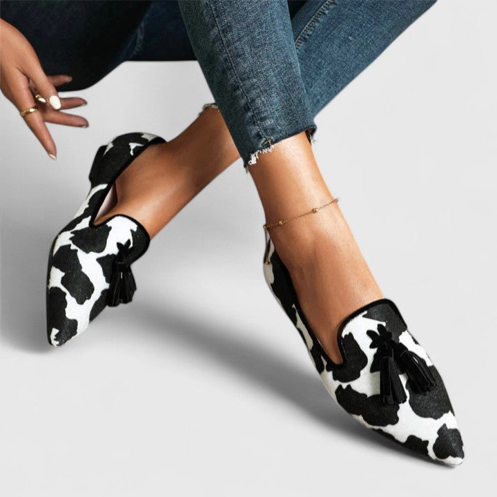 Women’s Leopard Print Loafers with Tassels