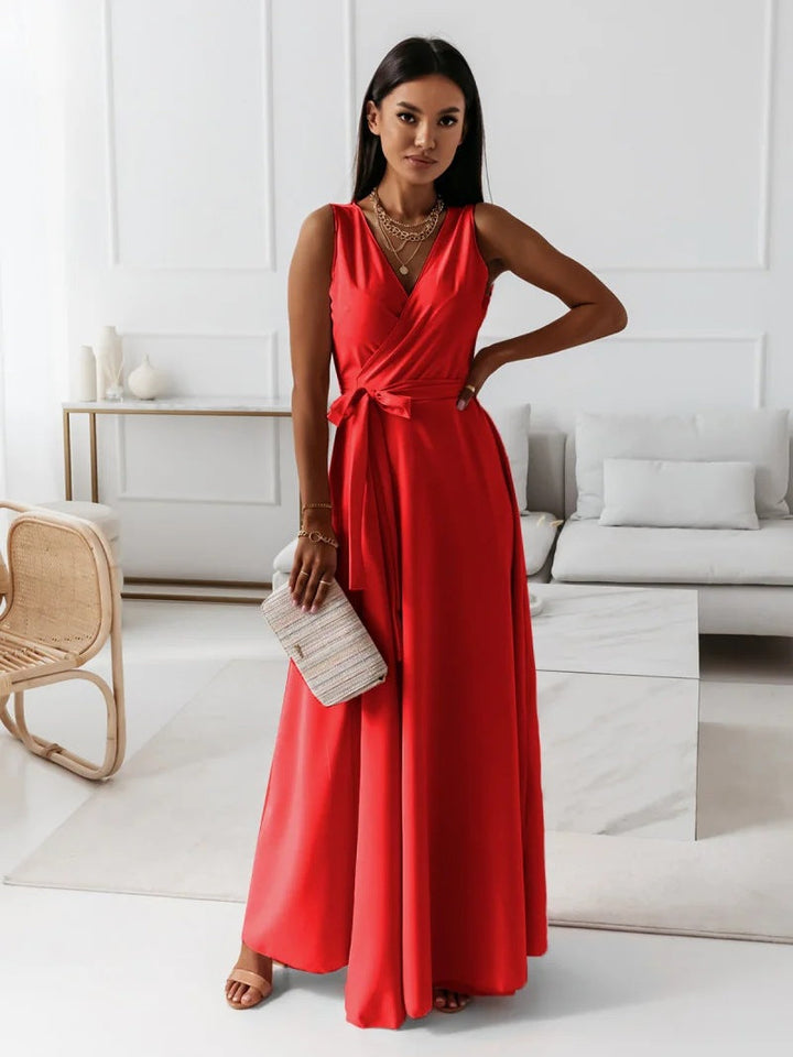 Hailey | Women’s Wrap Maxi Dress with Waist Tie