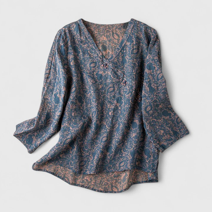 Solene | Women’s Comfortable Blouse with Subtle Embroidery