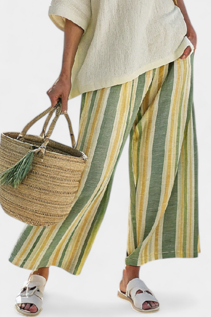 Women’s Sophisticated Top with Striped Pants
