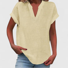 Women’s V-Neck Blouse with Notch Neckline