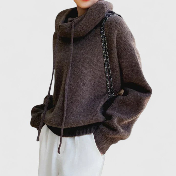 Tin | Women’s Turtleneck Sweater with Drawstring