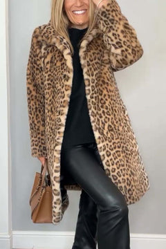 Women’s Leopard Winter Coat with Warmth