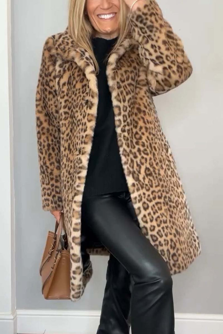 Women’s Leopard Winter Coat with Warmth