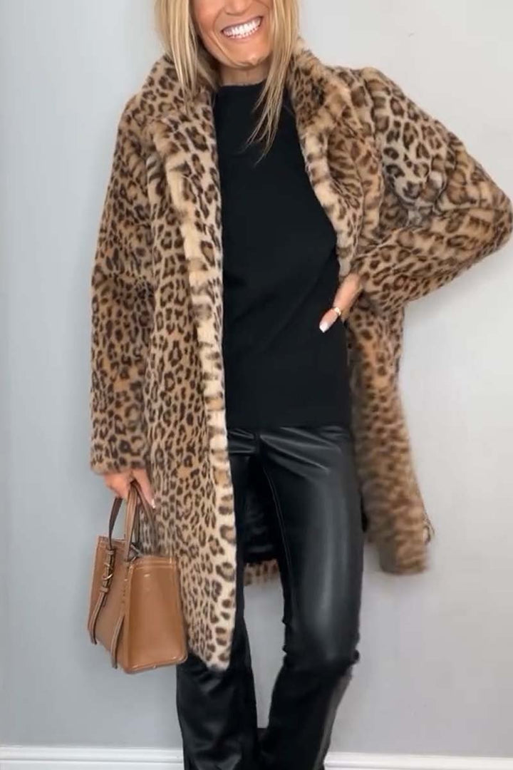 Women’s Leopard Winter Coat with Warmth