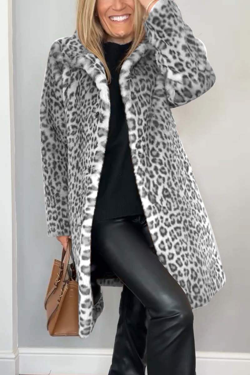 Women’s Leopard Winter Coat with Warmth