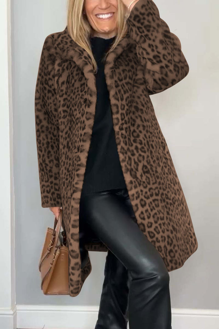 Women’s Leopard Winter Coat with Warmth