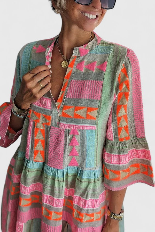 Women's Boho Tiered Dress with Swing