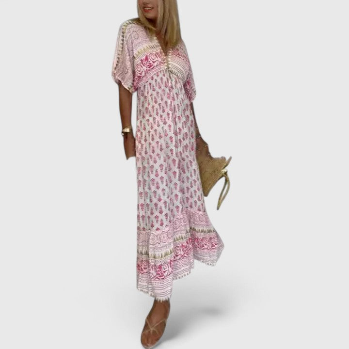 Lyrianna | Women’s Comfortable Maxi Dress with Boho Print