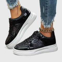 Women's Glitter Patent Leather Platform Sneakers