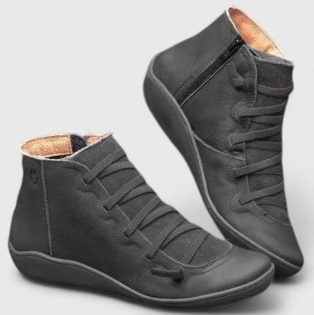 Women’s Vintage Leather Orthopedic Boots with Arch Support