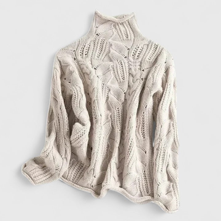 Women’s Cable Knit Sweater with Lightweight Warmth