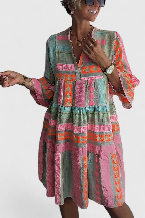 Women's Boho Tiered Dress with Swing