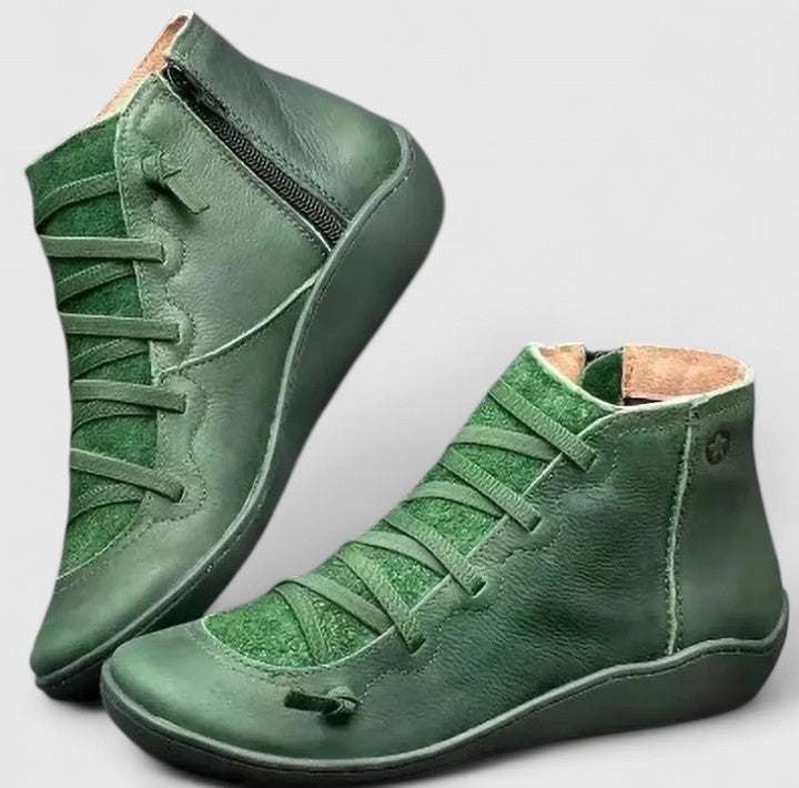 Women’s Vintage Leather Orthopedic Boots with Arch Support